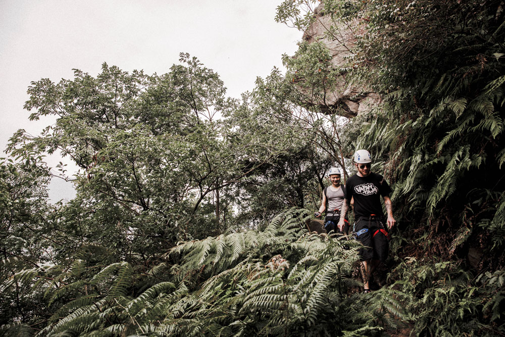 On the path to the Rehai Cliff