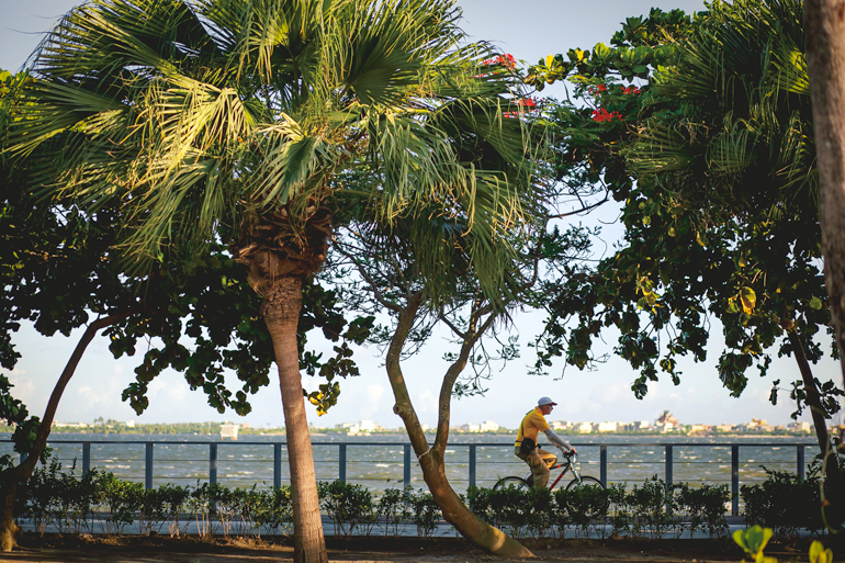 Bike path around Dapeng Bay